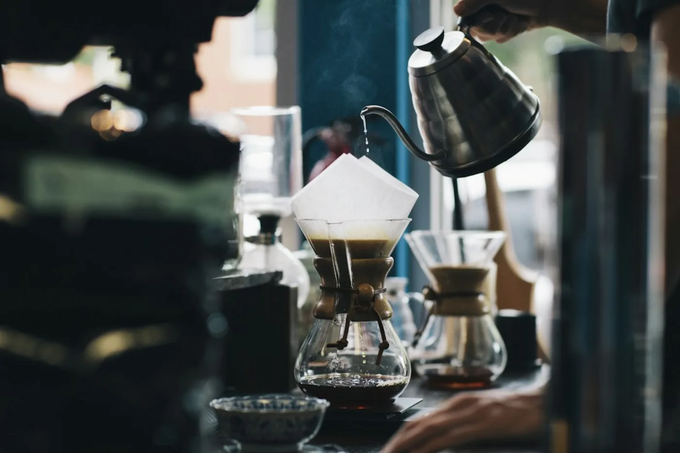 Coffee being prepared. Stock photography, not a partner merchant.